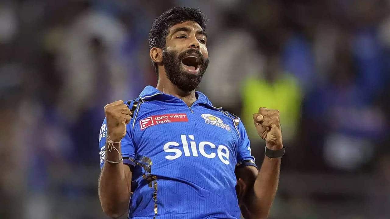 Bumrah taking a wicket in IPL