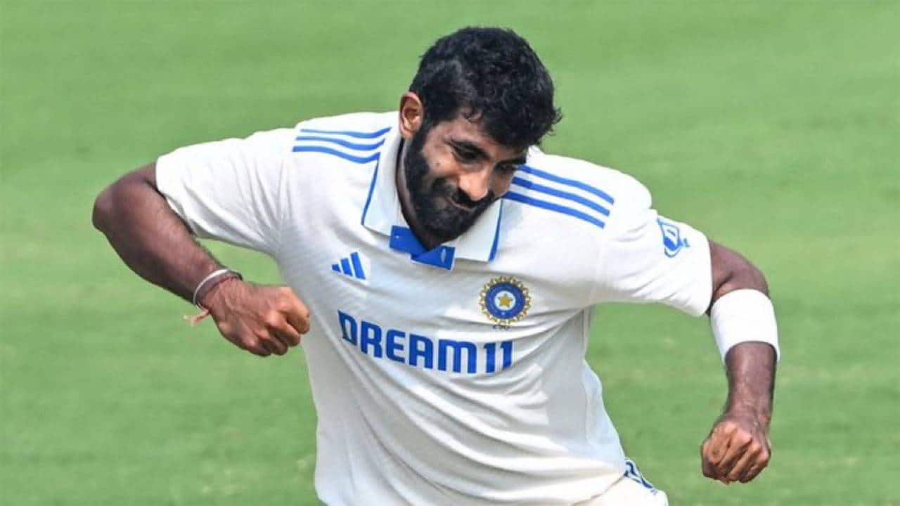 Bumrah taking a Test wicket