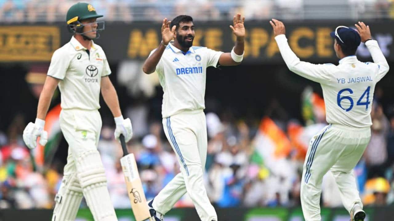 Bumrah taking a Test wicket
