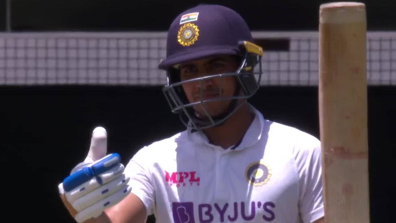 Gill batting during a Test match