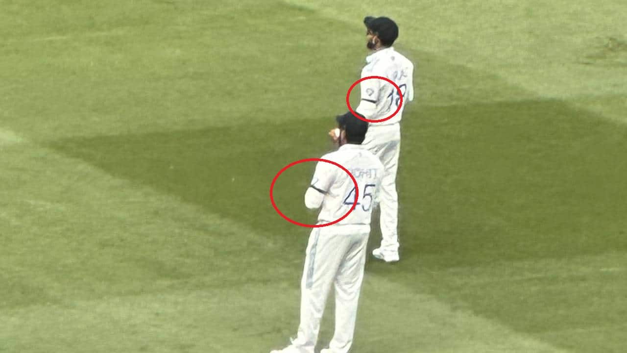 Indian team wearing black armbands