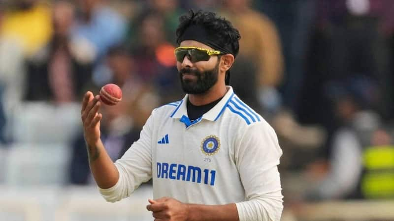 Jadeja bowling during a Test match