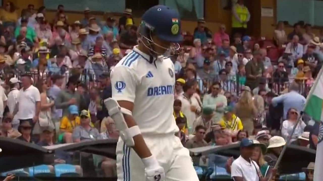 Jaiswal batting during a Test match