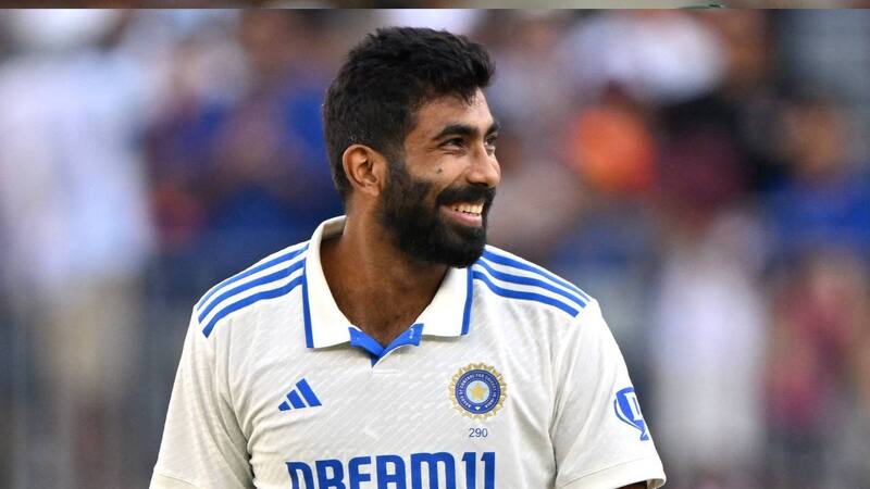 Bumrah bowling during a Test match Bumrah bowling during a Test match