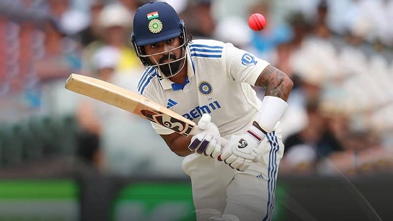 Rahul batting during a Test match