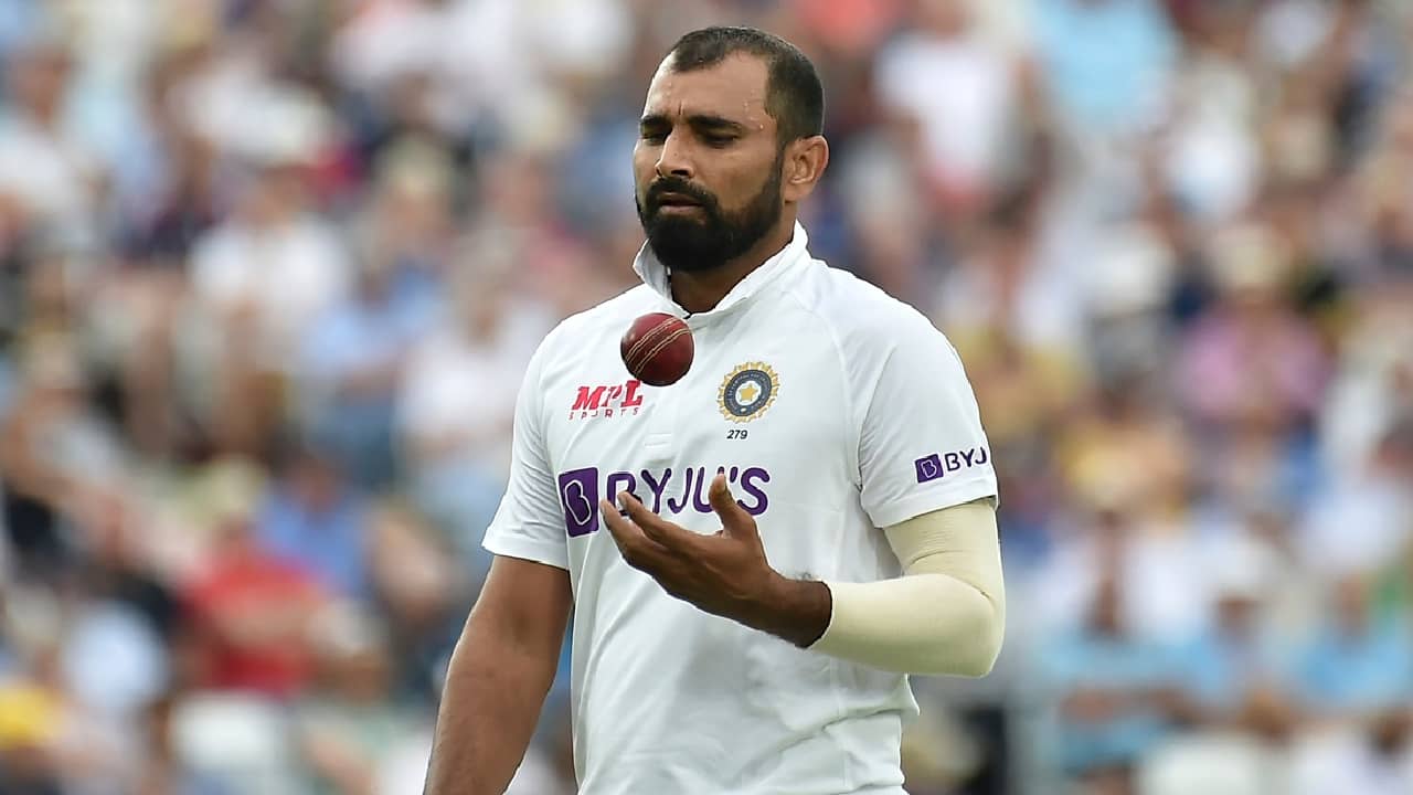 Shami bowling during a Test match