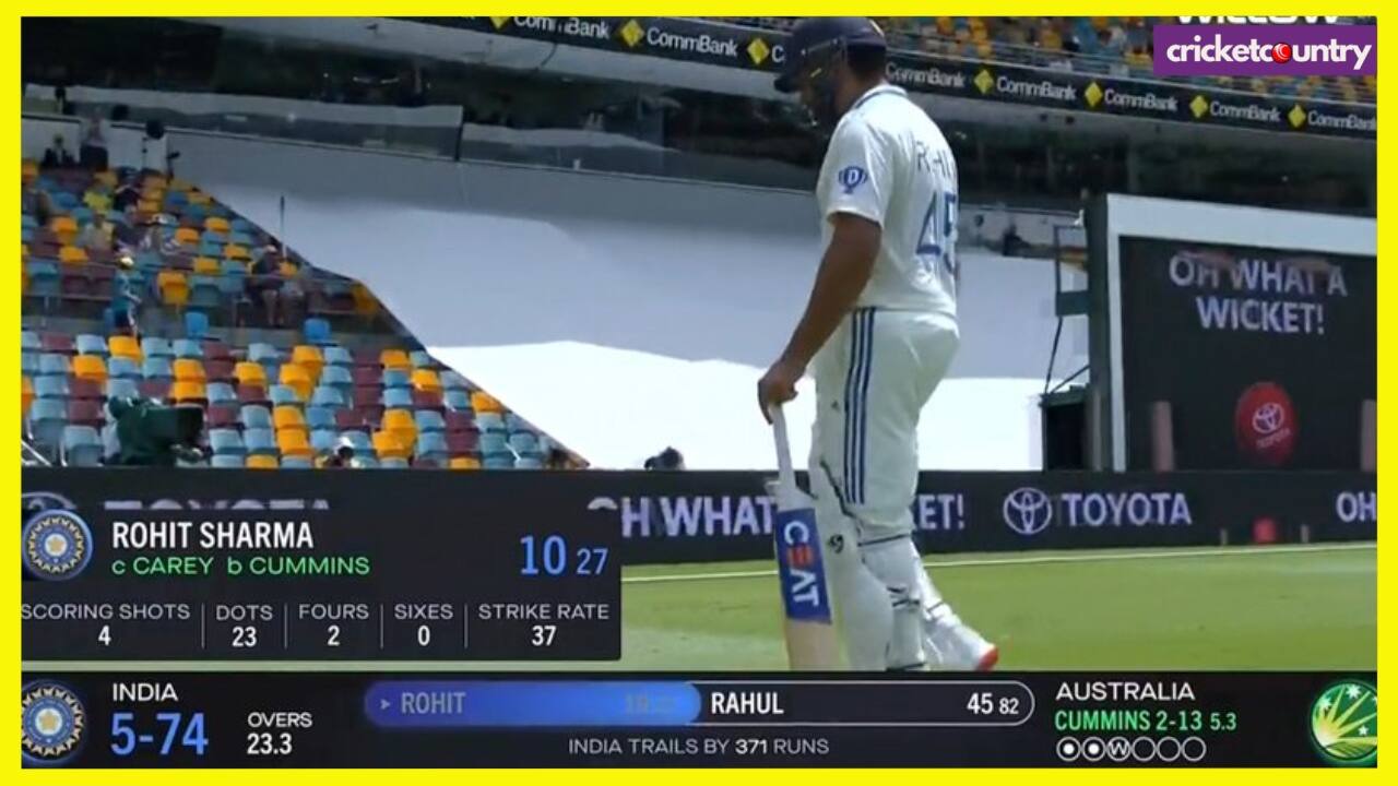 Rohit Sharma out in brisbane test