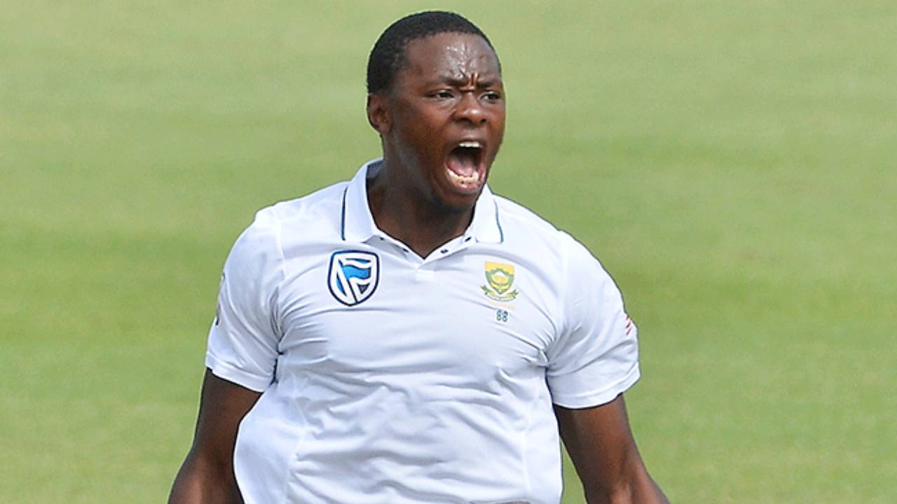 Rabada taking a Test wicket
