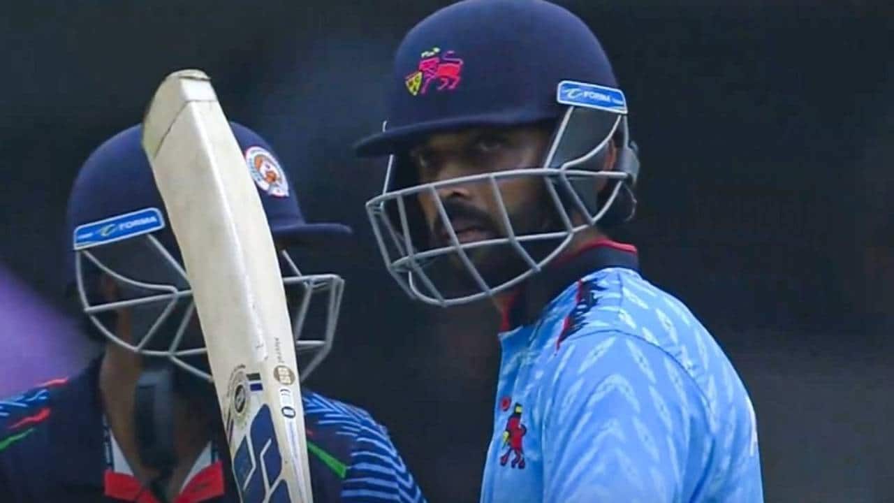 Rahane batting for Mumbai in SMAT