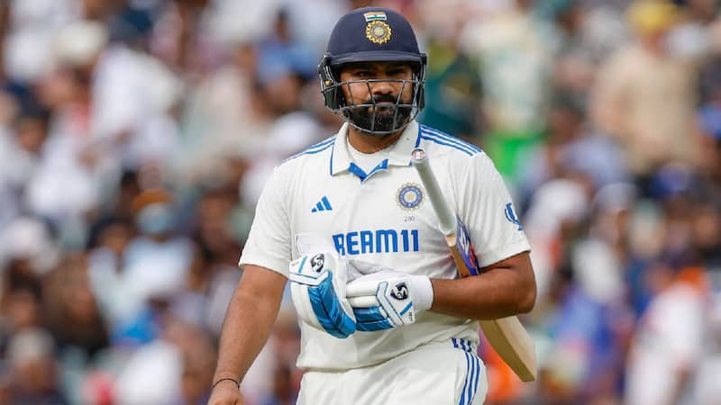 Rohit batting during a Test match