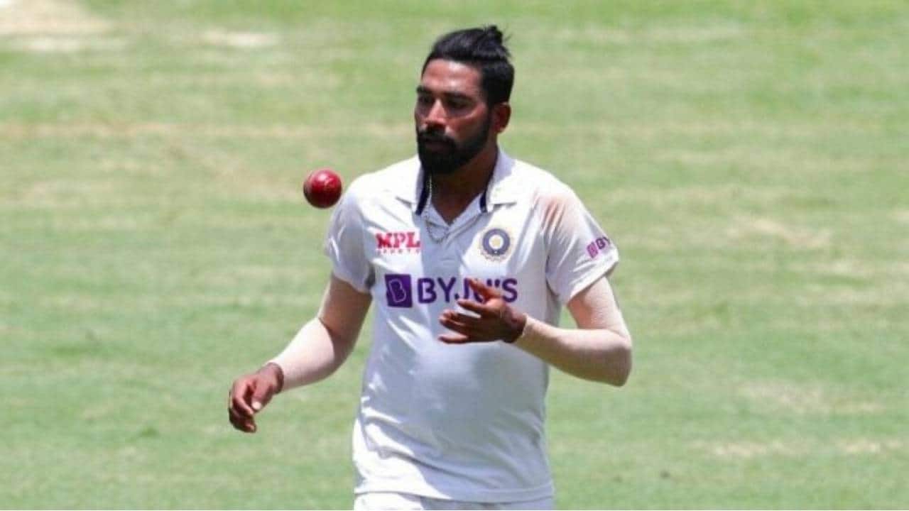 Siraj bowling during a Test match