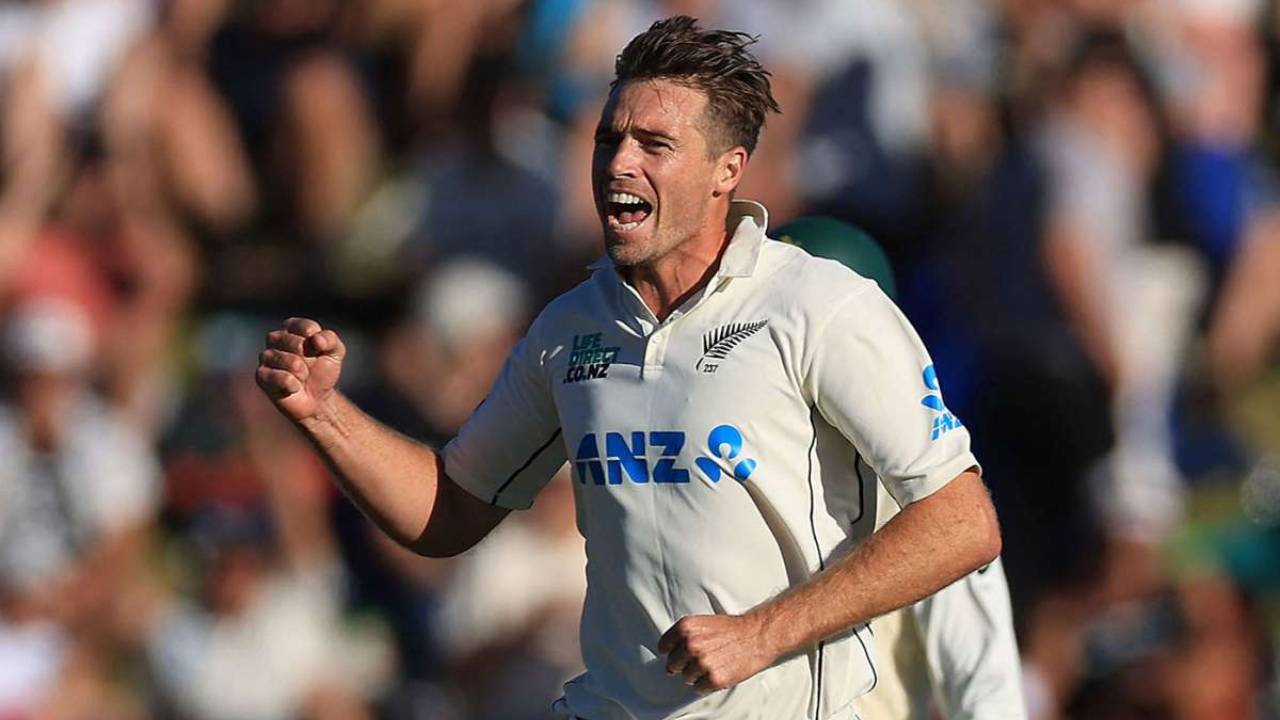 Southee taking a Test wicket