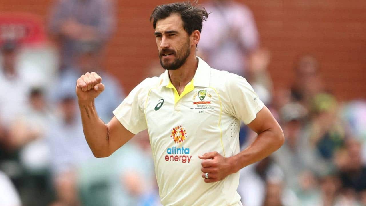 Starc taking a wicket during a Test match