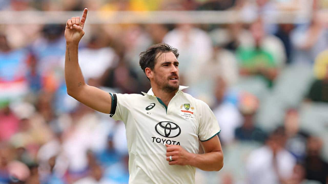 Starc taking a wicket during a Test match