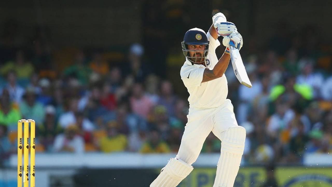 Vijay batting during a Test match