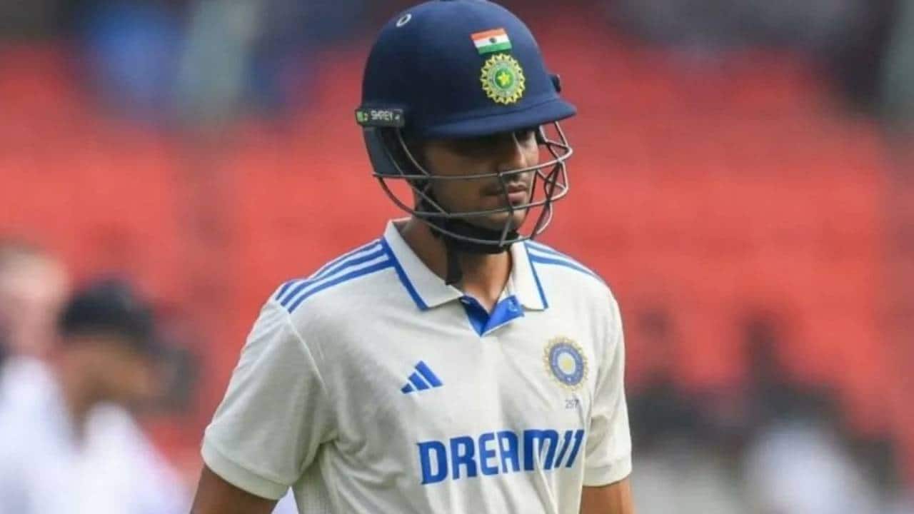 Gill batting during a Test match