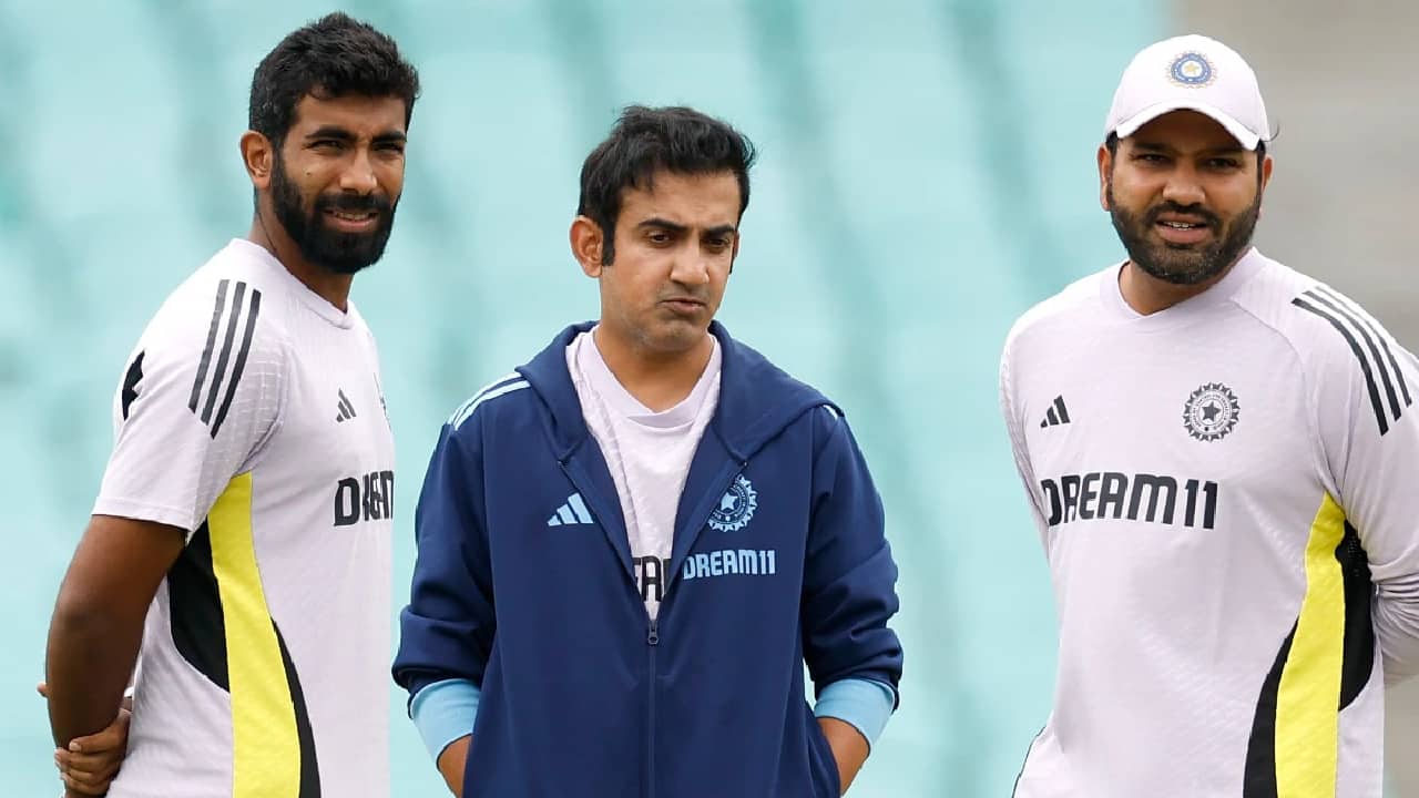 Jasprit Bumrah, Gautam Gambhir, and Rohit Sharma