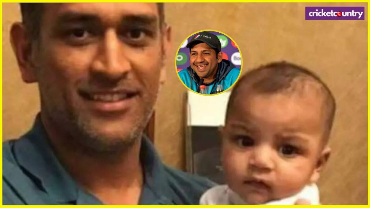 MS Dhoni and Sarfaraz Ahmed Son Picture Story