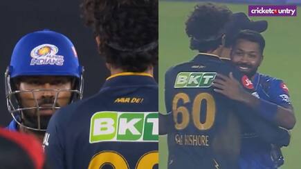 hardik pandya and sai kishore hugged each other after heated exchange in GT VS MI ipl 2025 match