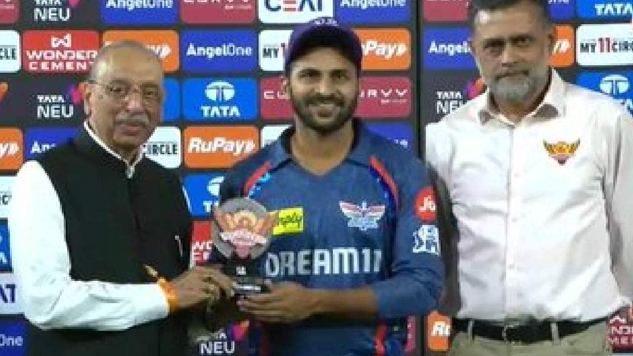 Shardul Thakur as he recieved Player Of the match
