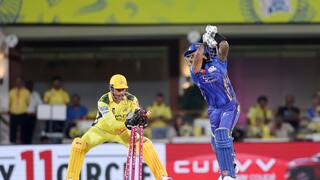 ipl 2025 ms dhoni Lightning speed stumping sent Surya kumar Yadav pavilion csk vs mi video goes viral