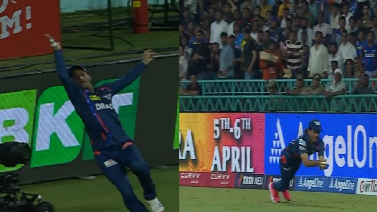 Ayush Badoni Ravi bishnoi catch