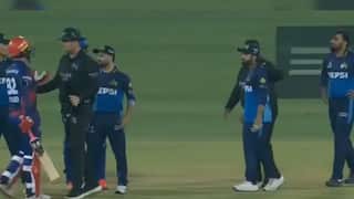 big drama in psl colin munro iftikar ahmed of chucking during match video goes viral