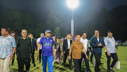 Sikkim Cricket ground gets an Iconic development: Stadium lights up as Floodlights get installed