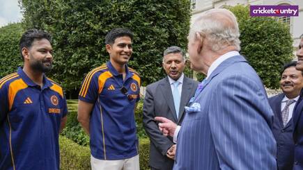 King Charles III welcomed Indias mens and womens cricket teams in the gardens of Clarence House