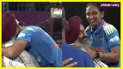 WATCH: Harmanpreet Kaur gets emotional as she hugs to her father after India World Cup win, video goes viral