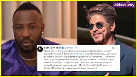 Shah Rukh Khan thanks Andre Russell as he takes on a new role in KKR