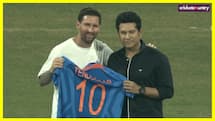 Sachin Tendulkar and Lionel Messi share ICONIC moment at Wankhede