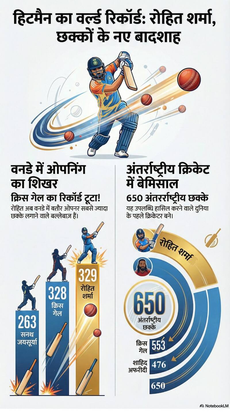 Rohit Sharma Sixes Record