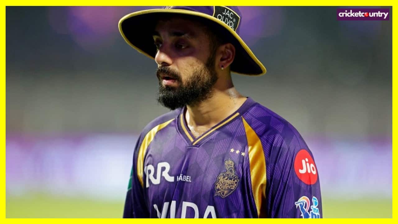 Varun Chakaravarthy celebrating