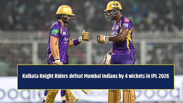 KKR defeat MI by 4 wickets in IPL 2026