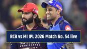 RCB vs MI IPL 2026 Match no. 54 live updates and scorecard 