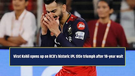 Virat Kohli reacts after RCB IPL title triumph