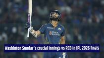 WATCH: Washington Sundar’s 50-run knock guides GT to a competitive total against RCB in IPL 2026 finals