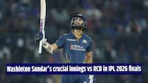 WATCH: Washington Sundar’s 50-run knock guides GT to a competitive total against RCB in IPL 2026 finals