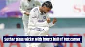 Gill's declaration works instantly as Suthar grabs maiden Test wicket