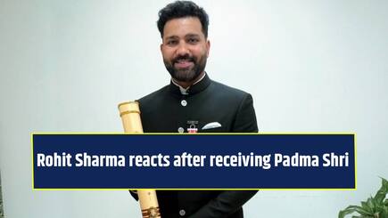 Rohit Sharma reacts after receiving prestigious Padma Shri honour from President Murmu in special ceremony