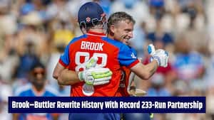 Harry Brook, Jos Buttler rewrite RECORD books with 233 run stand as England scored 257 vs India