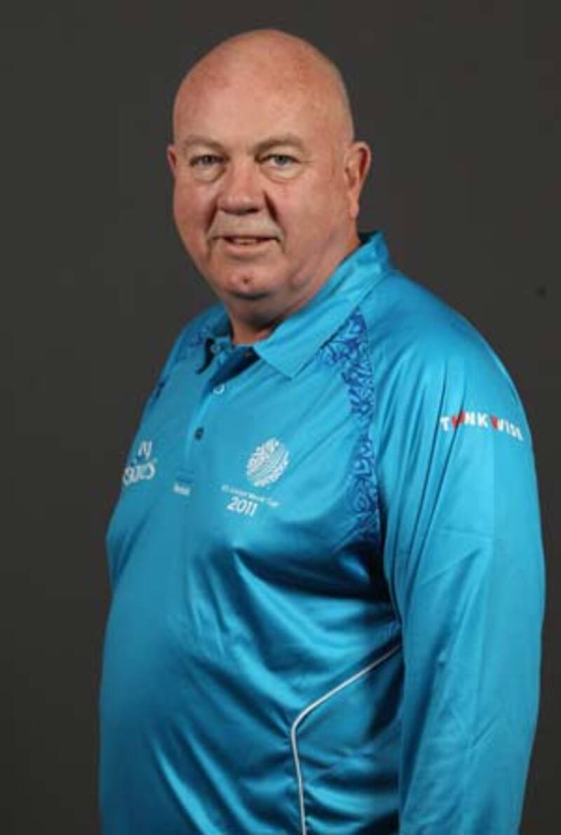 Australian umpire Steve Davis stands in 100th ODI