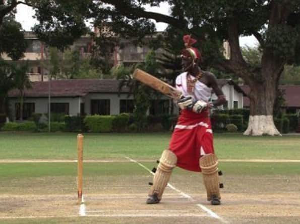 Kenyan Maasai warriors swap spears for cricket bats Kenyan Maasai warriors swap spears for cricket bats