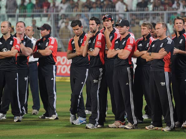 England cricketers enjoy boat ride on the river Ganges England cricketers enjoy boat ride on the river Ganges