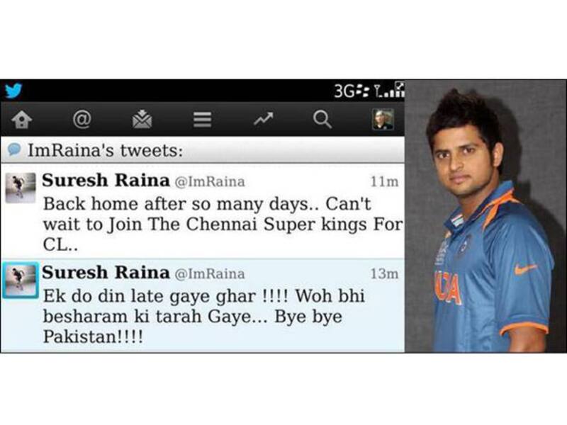 Suresh Raina's nephew clarifies, 'Tweet was for India & not Pakistan'!