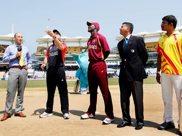 England win toss, opt to bat against West Indies
