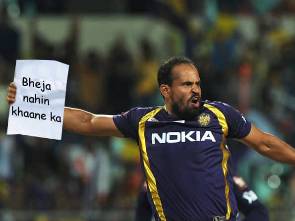 Satire: Bheja nahin khaane ka - Yusuf Pathan does a Denesh Ramdin