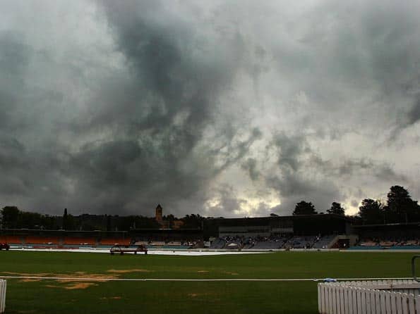 India threatened to walk out of practice match after wet outfield delayed start