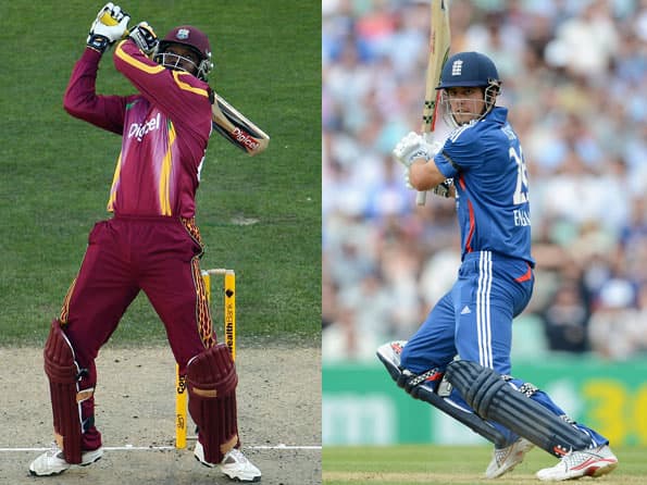 Chris Gayle and Alastair Cook - brutality vs silken touch!